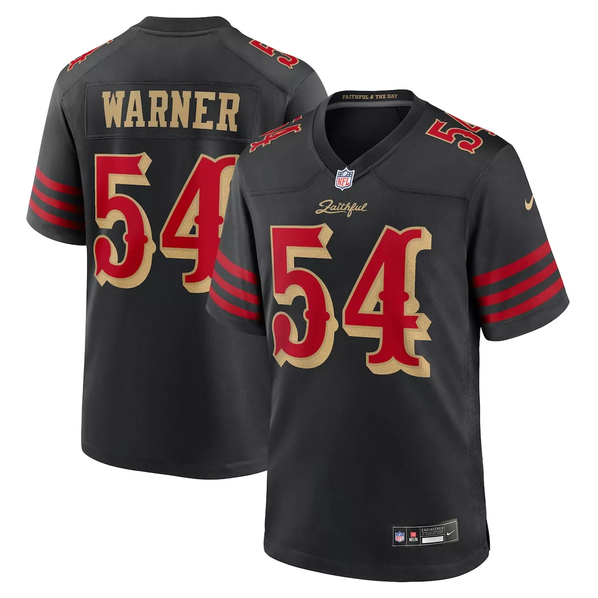 san francisco 49ers fred warner black 2025 rivalries collection game jersey g00