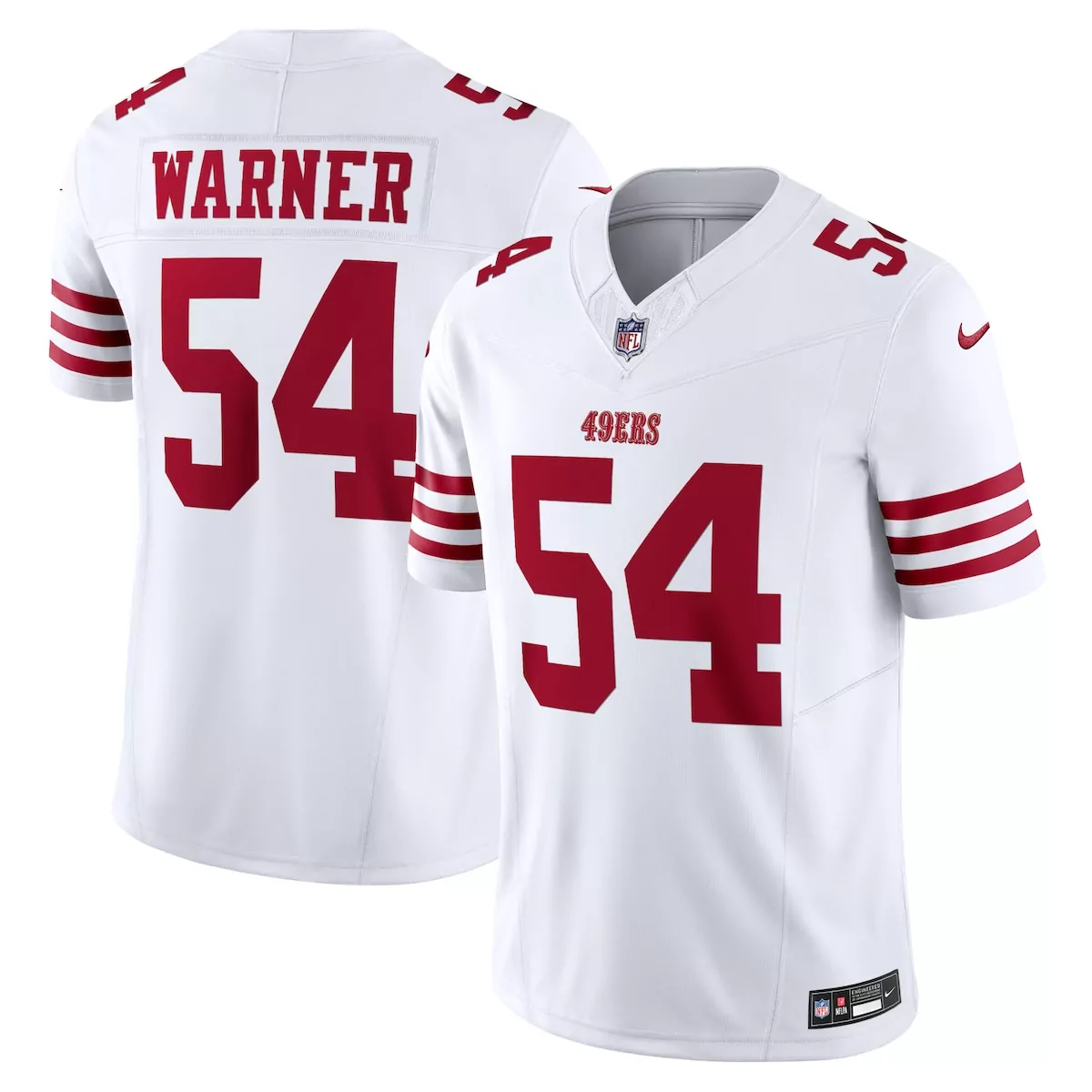 san francisco 49ers fred warner white player game jersey