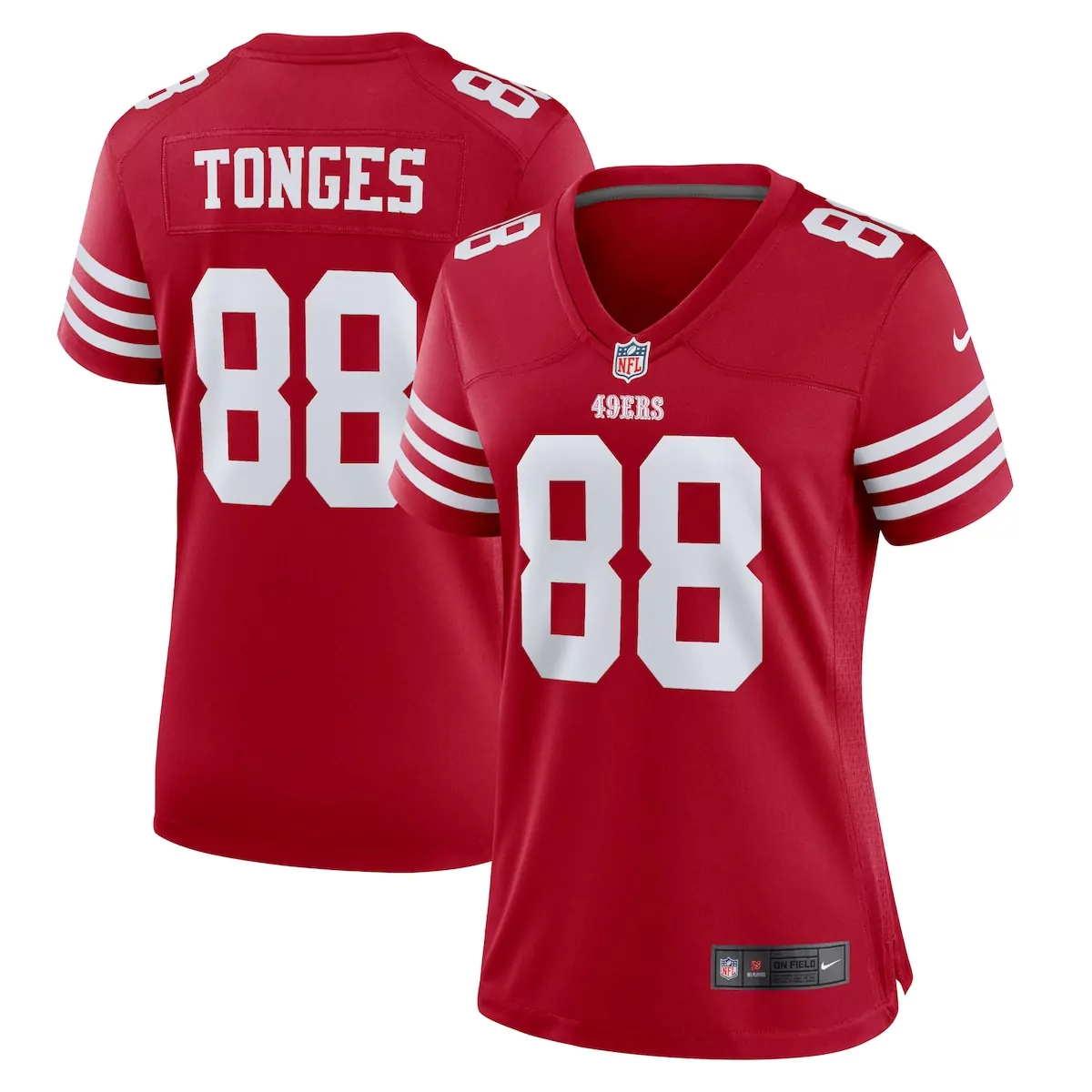 san francisco 49ers isaac guerendo scarlet game jersey