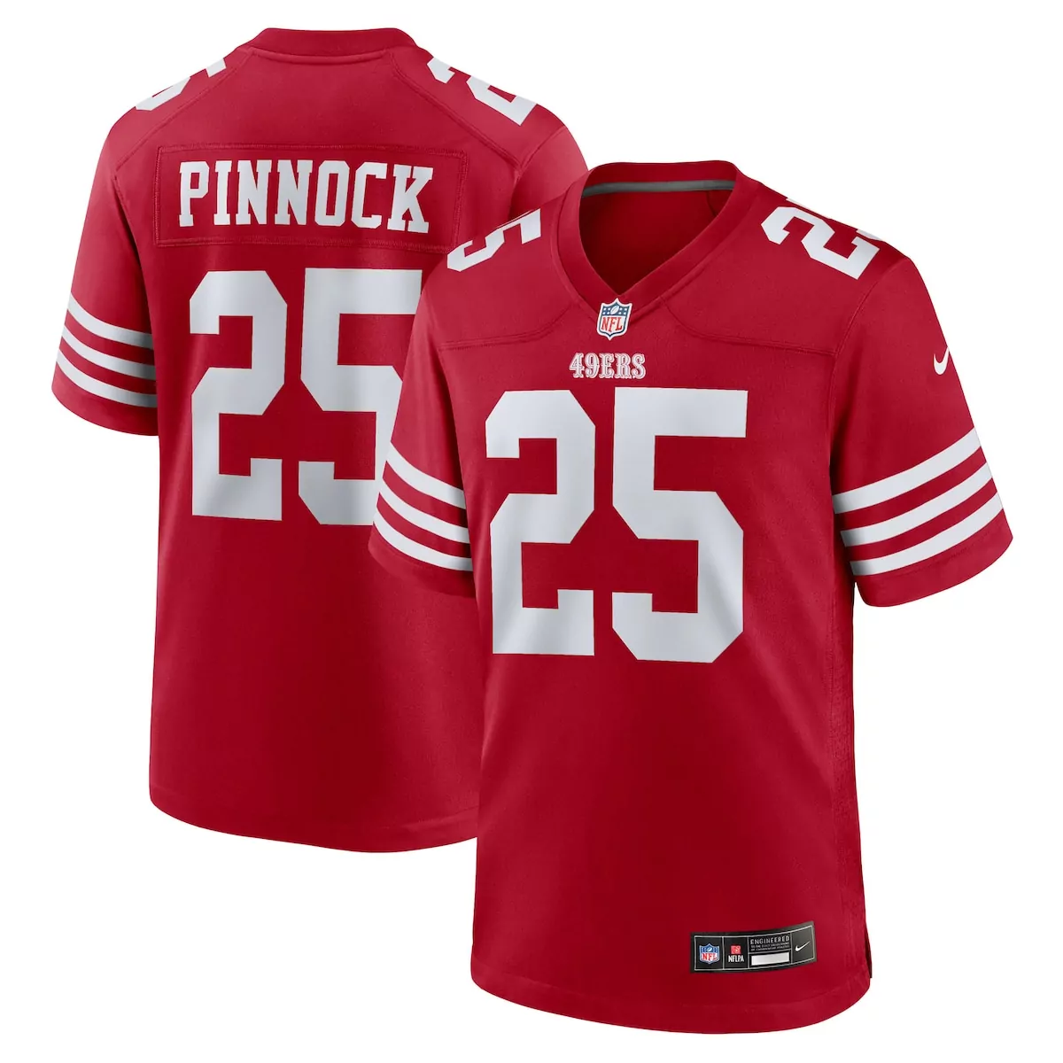 san francisco 49ers isaac guerendo scarlet game jersey