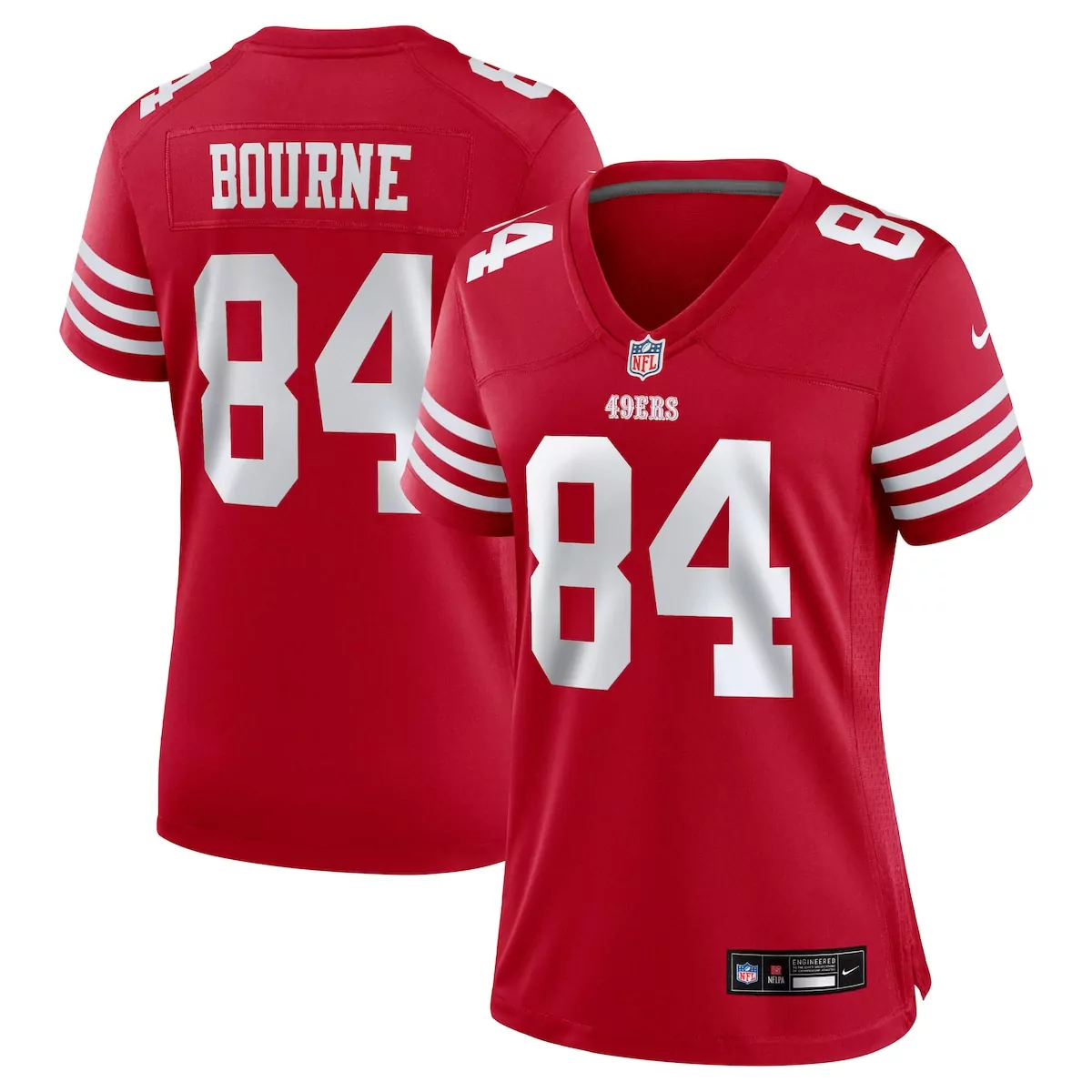 san francisco 49ers kendrick bourne scarlet team game jersey hx7