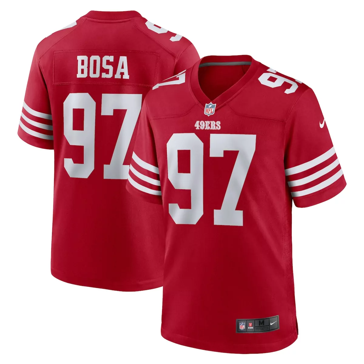 san francisco 49ers nick bosa scarlet player game jersey