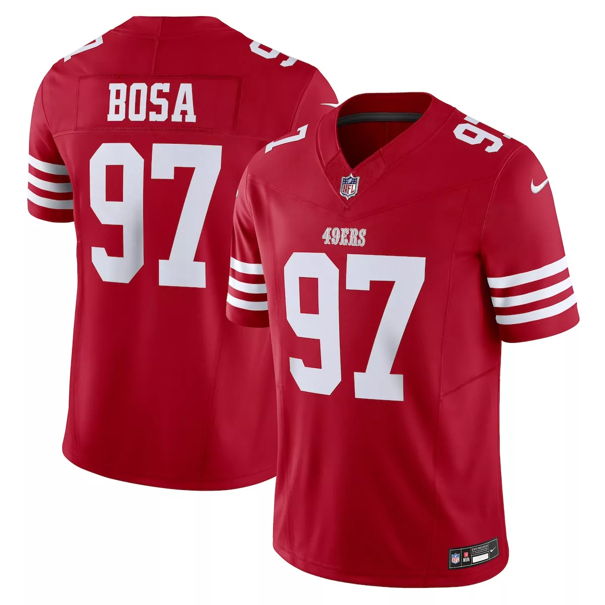 san francisco 49ers nick bosa scarlet vapor f u s e limited jersey
