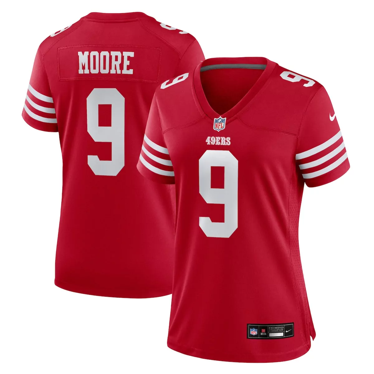 san francisco 49ers skyy moore scarlet team game jersey 3fz