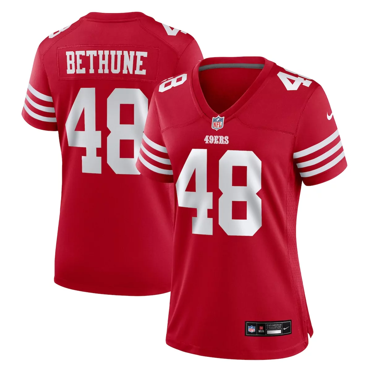 san francisco 49ers tatum bethune scarlet team game jersey