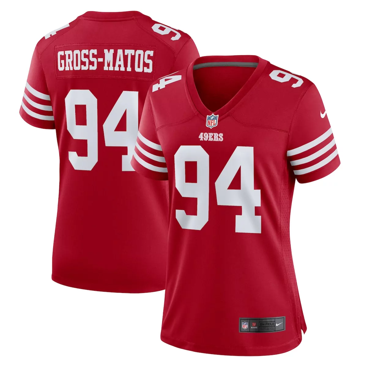 san francisco 49ers yetur gross matos scarlet team game jersey lcv