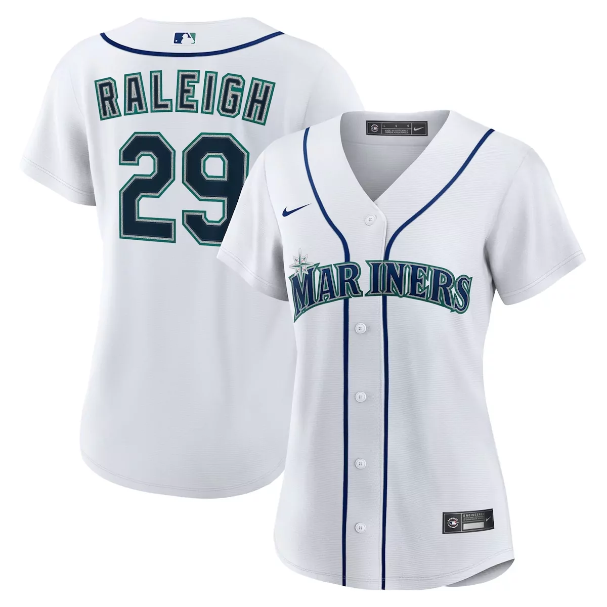 seattle mariners cal raleigh white home jersey