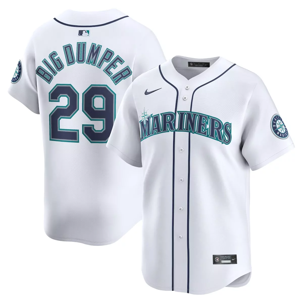 seattle mariners cal raleigh white home jersey