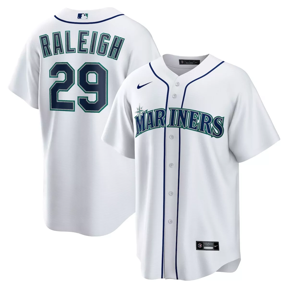 seattle mariners cal raleigh white home jersey