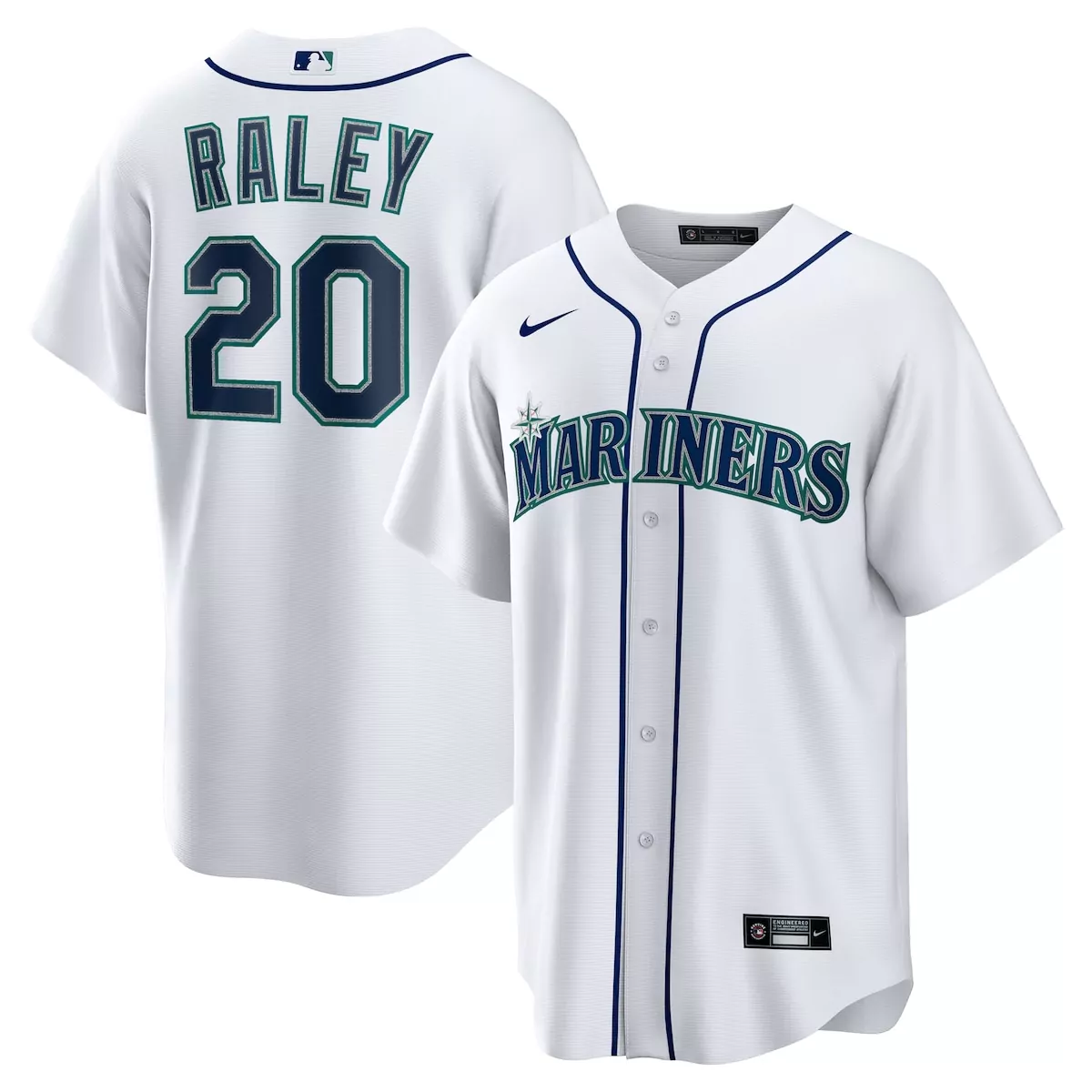 seattle mariners luke raley white home jersey kav