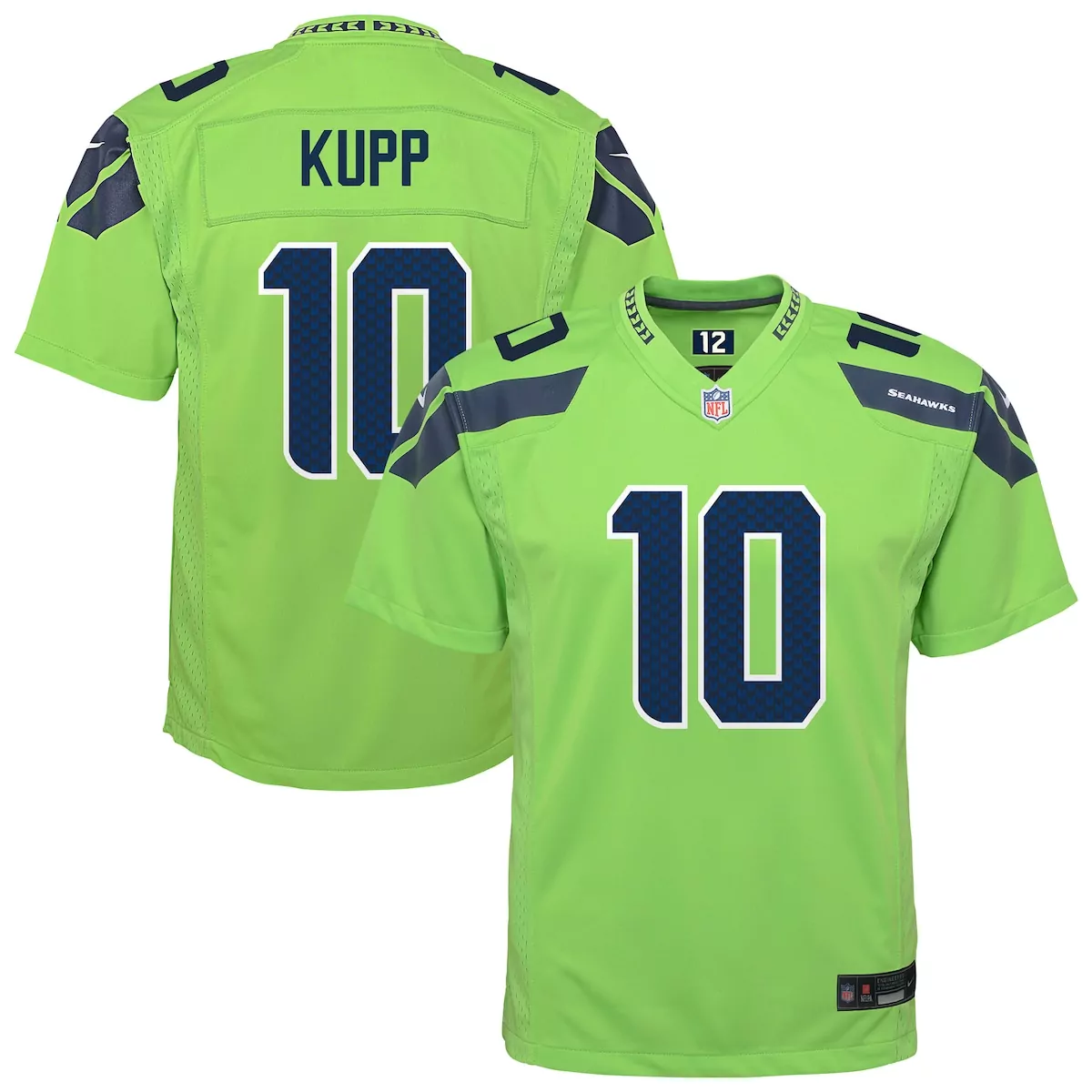 seattle seahawks cooper kupp neon green game jersey dr