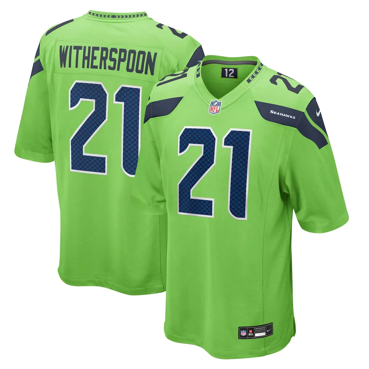 seattle seahawks devon witherspoon neon green alternate 50th season game jersey