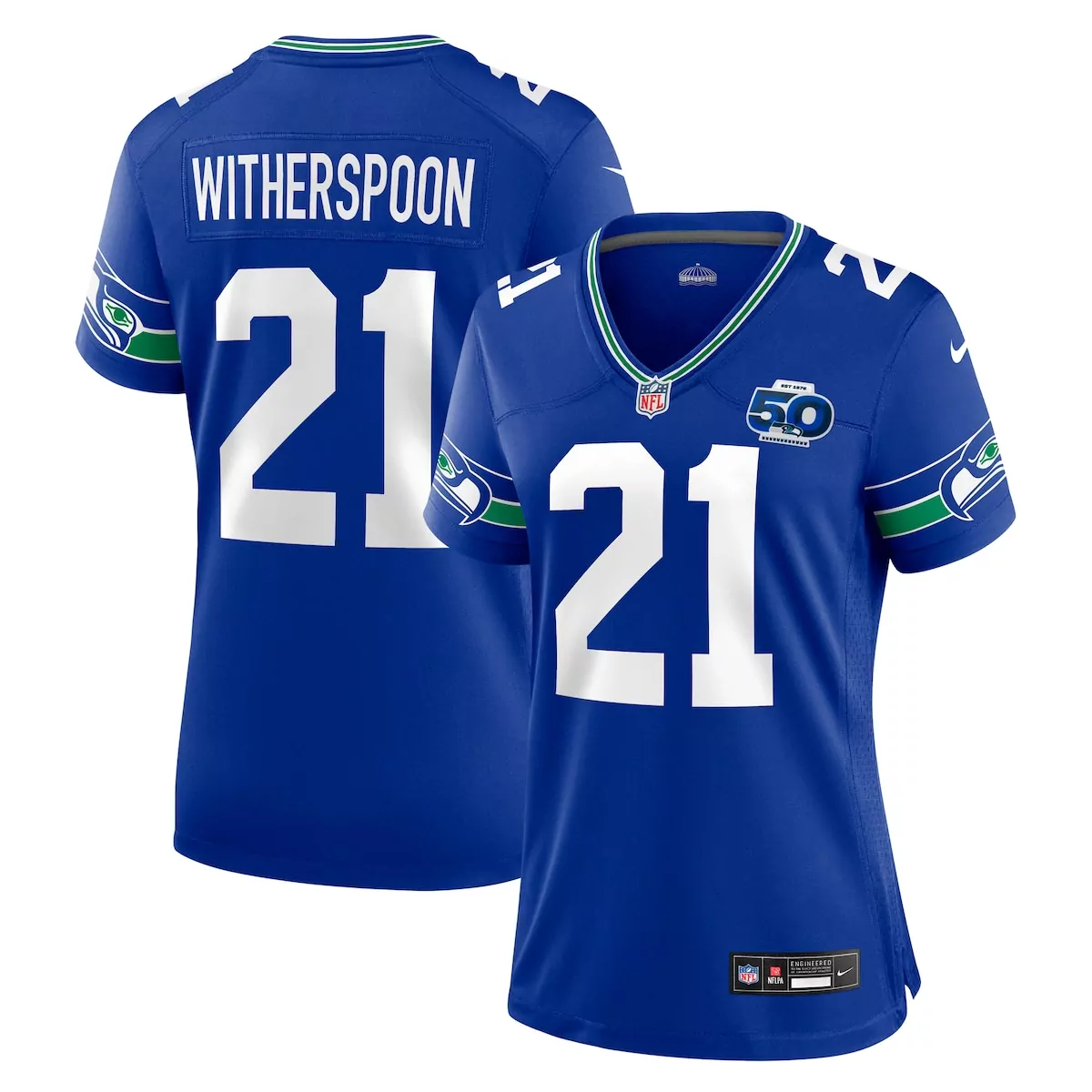 seattle seahawks devon witherspoon neon green alternate 50th season game jersey