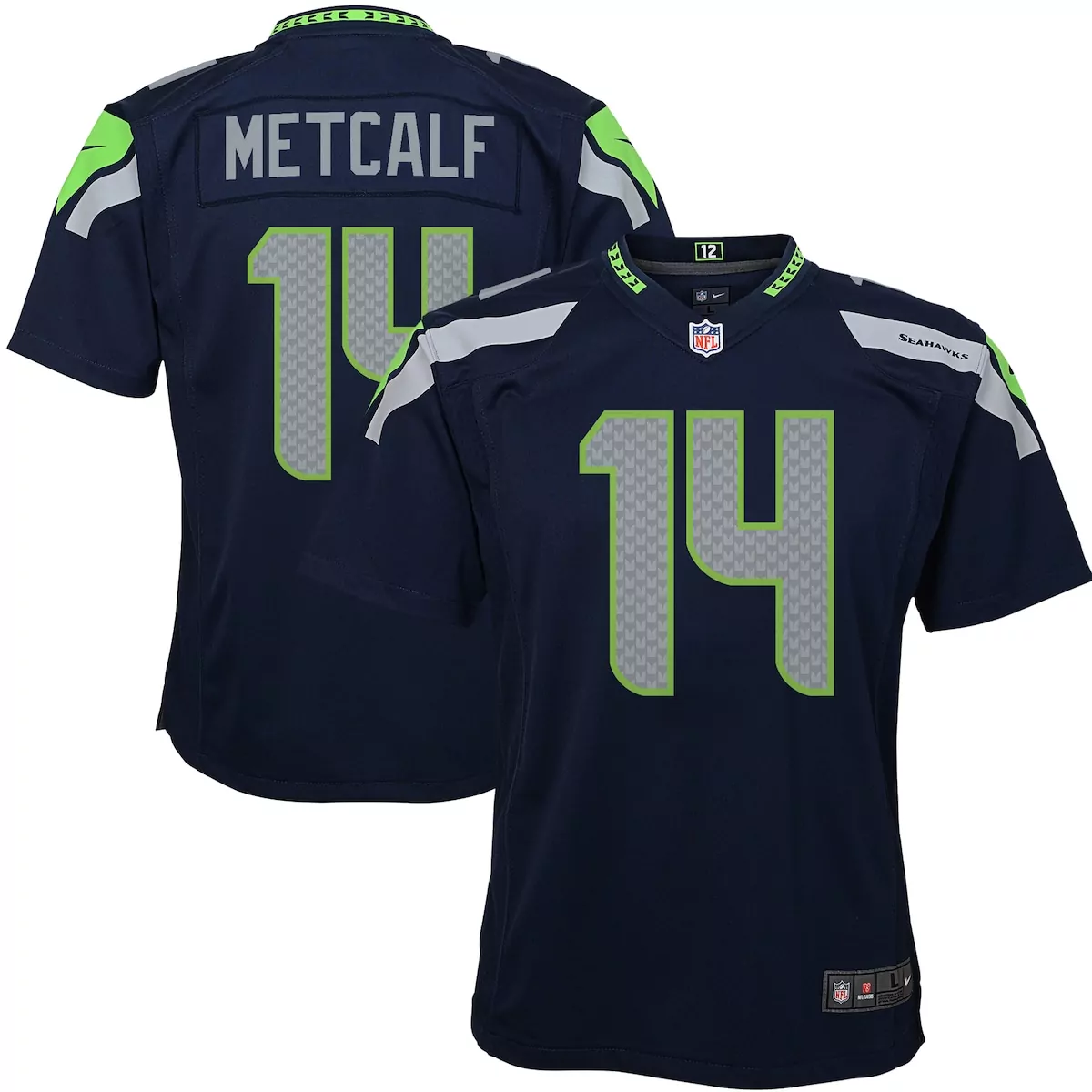 seattle seahawks dk metcalf navy game jersey