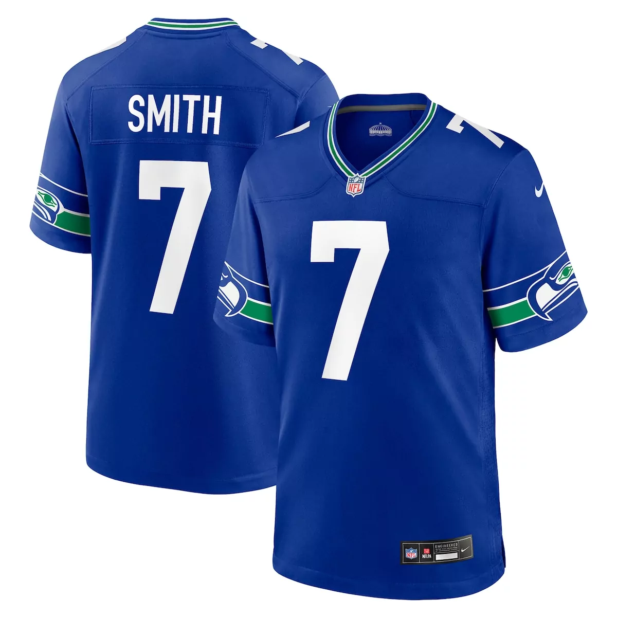 seattle seahawks geno smith royal throwback player game jersey hu1