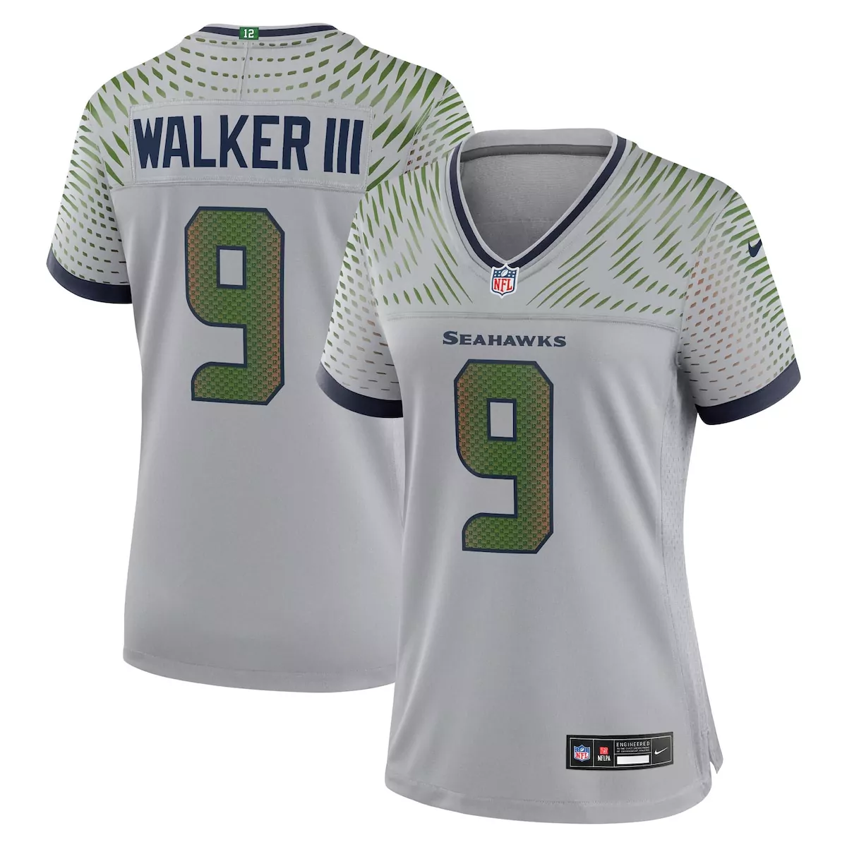 seattle seahawks kenneth walker iii wolf gray 2025 rivalries collection game jersey tva