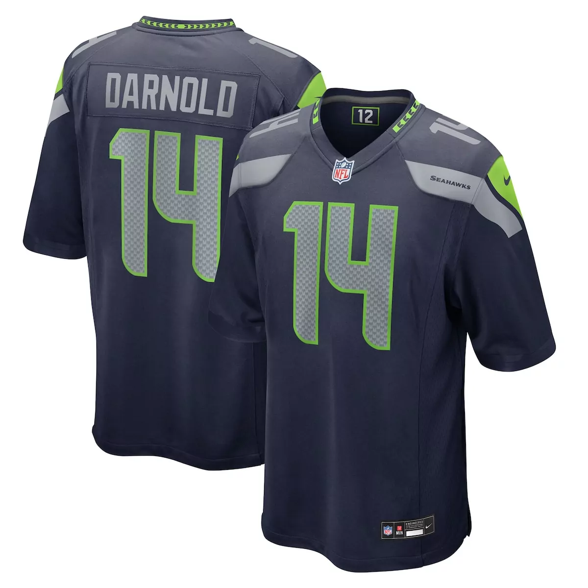 seattle seahawks sam darnold college navy team 50th season game jersey pe4