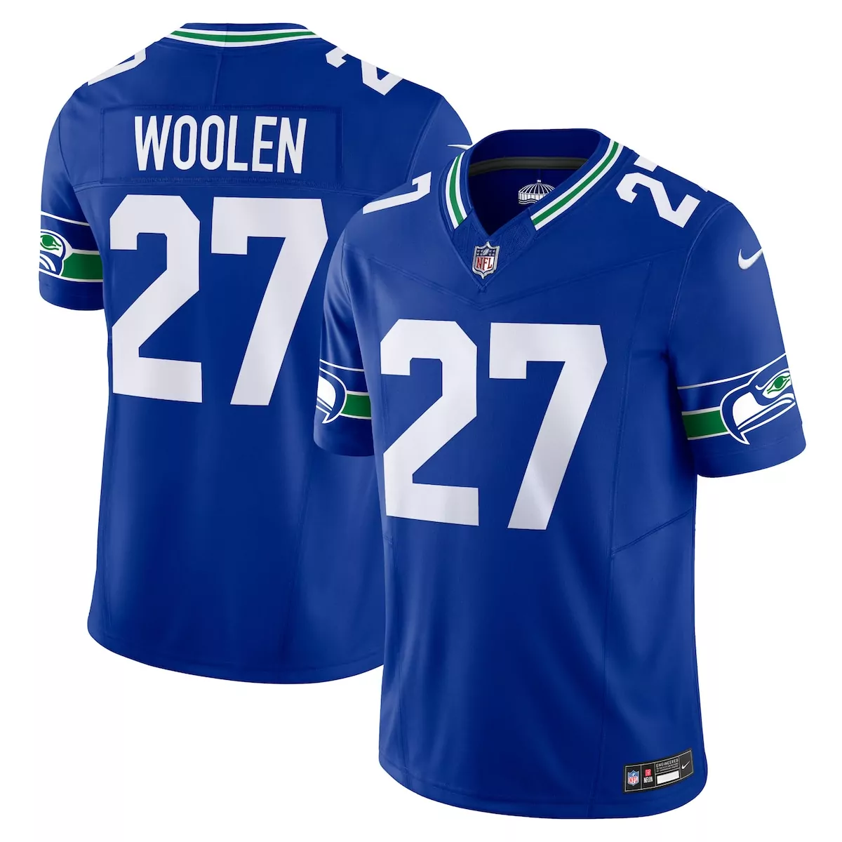 seattle seahawks tariq woolen neon green game jersey 4kl