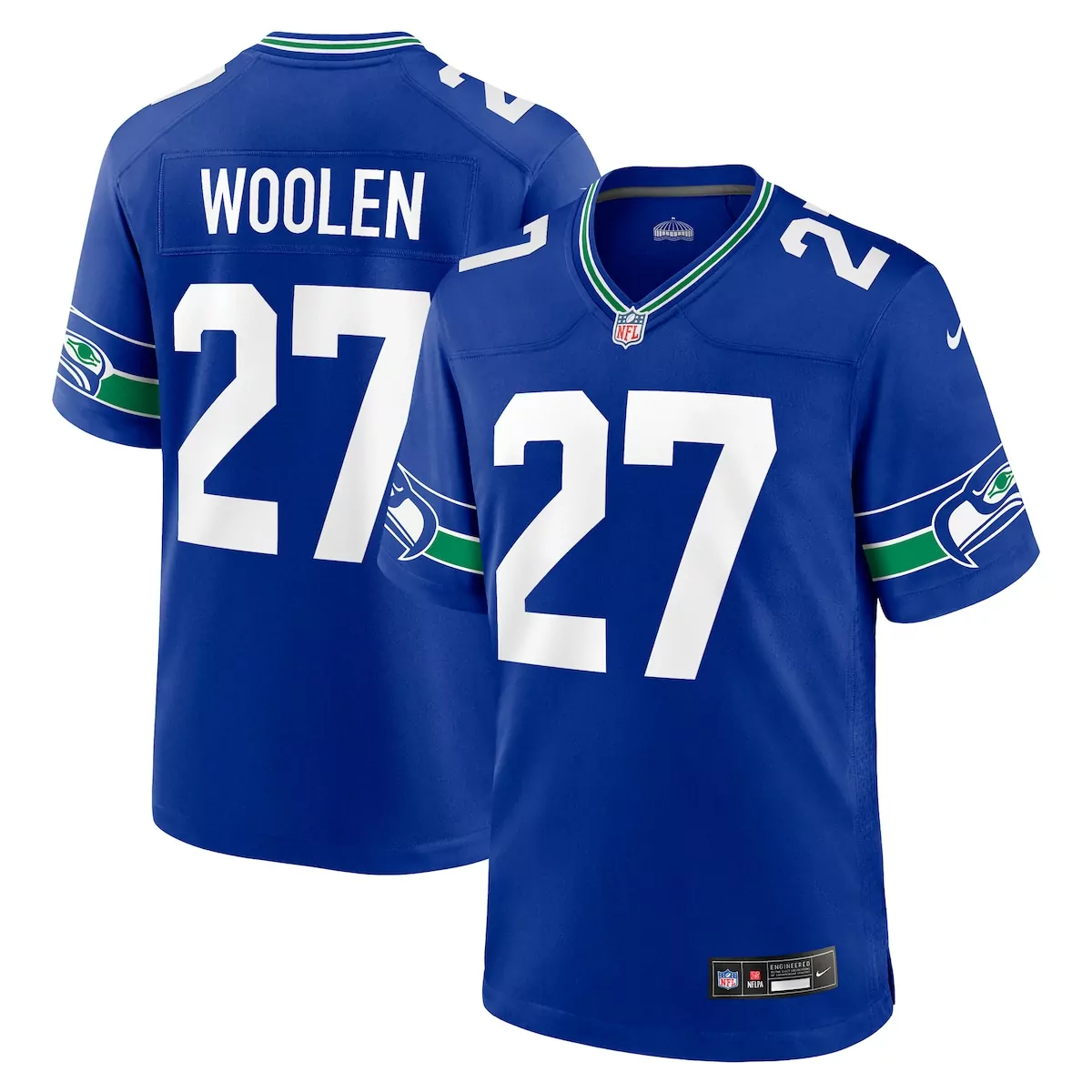 seattle seahawks tariq woolen neon green game jersey 4kl