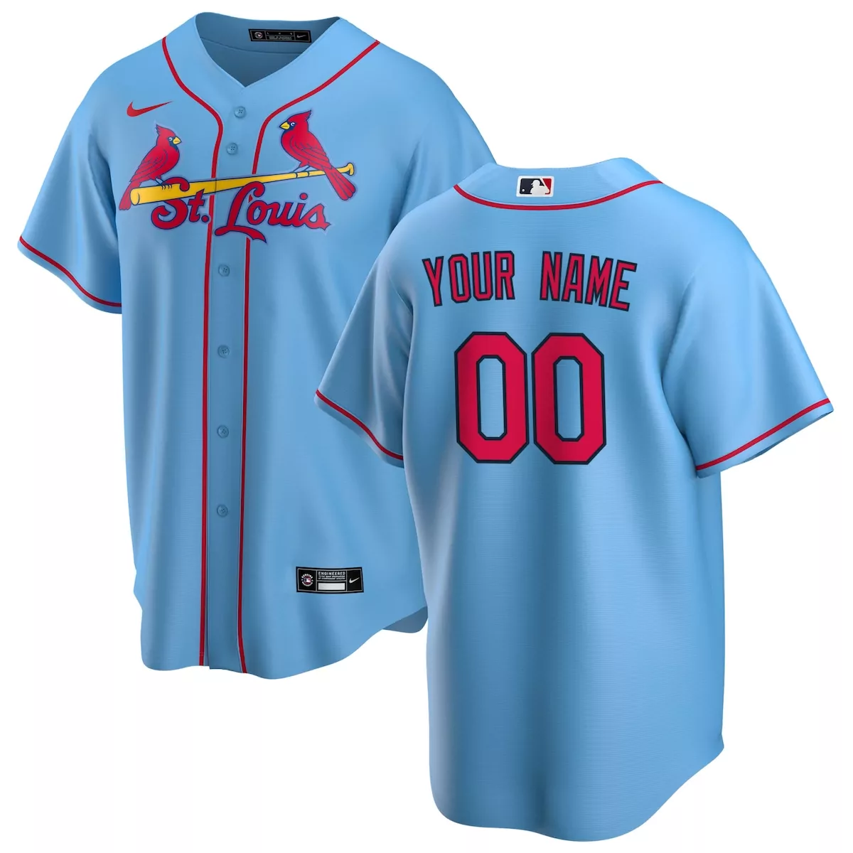 st louis cardinals light blue alternate custom jersey