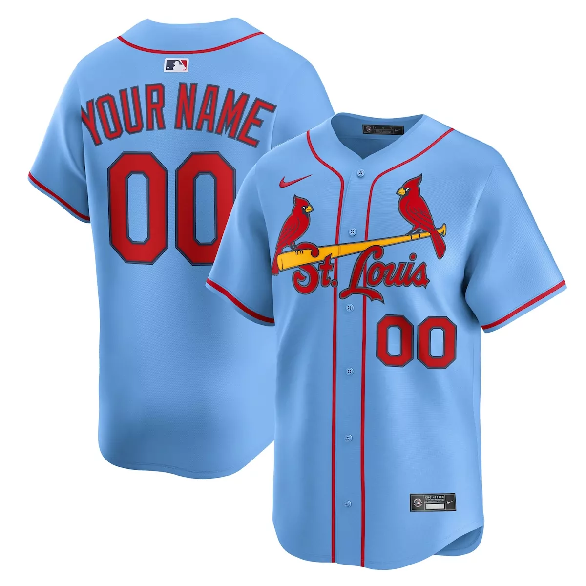 st louis cardinals light blue alternate custom jersey