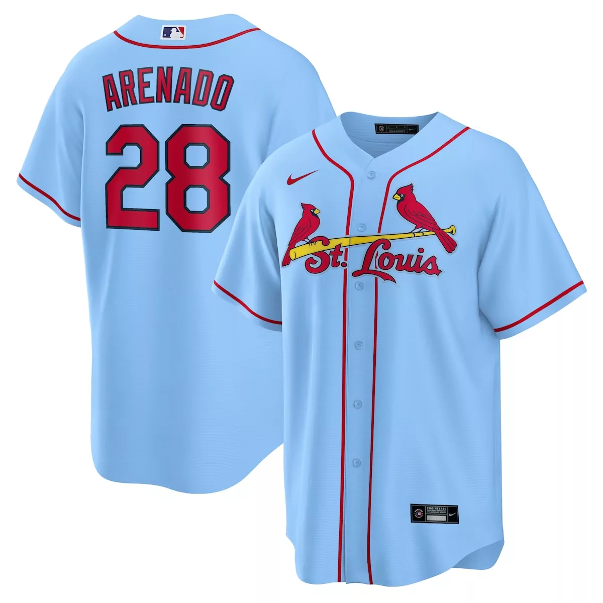 st louis cardinals nolan arenado light blue alternate limited player jersey