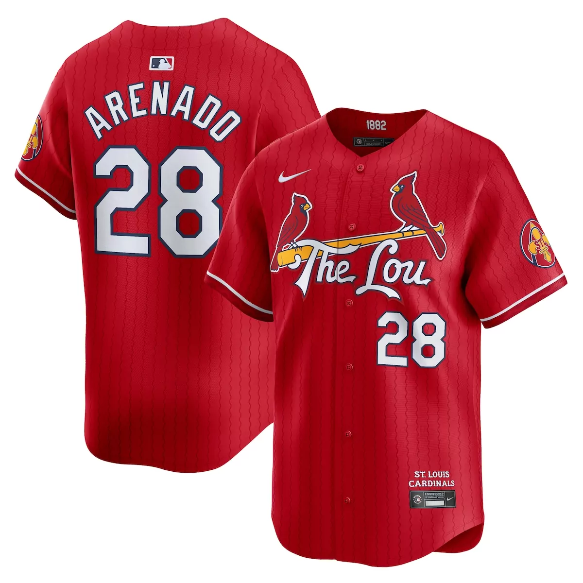 st louis cardinals nolan arenado red 2024 city connect limited player jersey vda