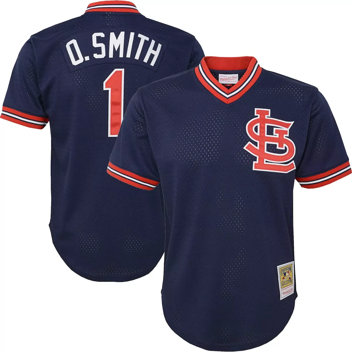 st louis cardinals ozzie smith navy 1994 cooperstown collection mesh batting practice jersey