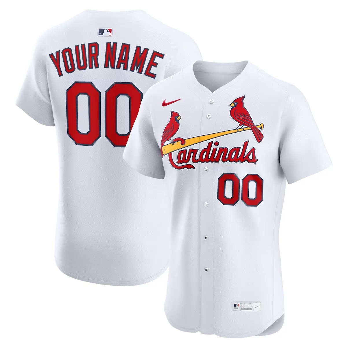 st louis cardinals white home elite custom jersey