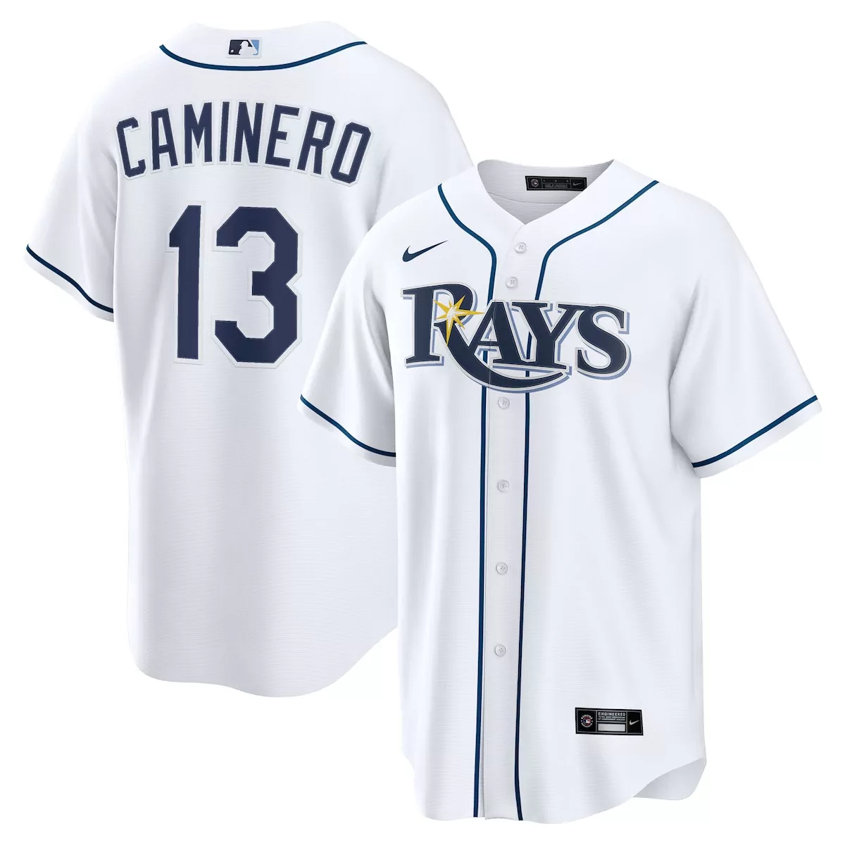 tampa bay rays junior caminero white home jersey emd