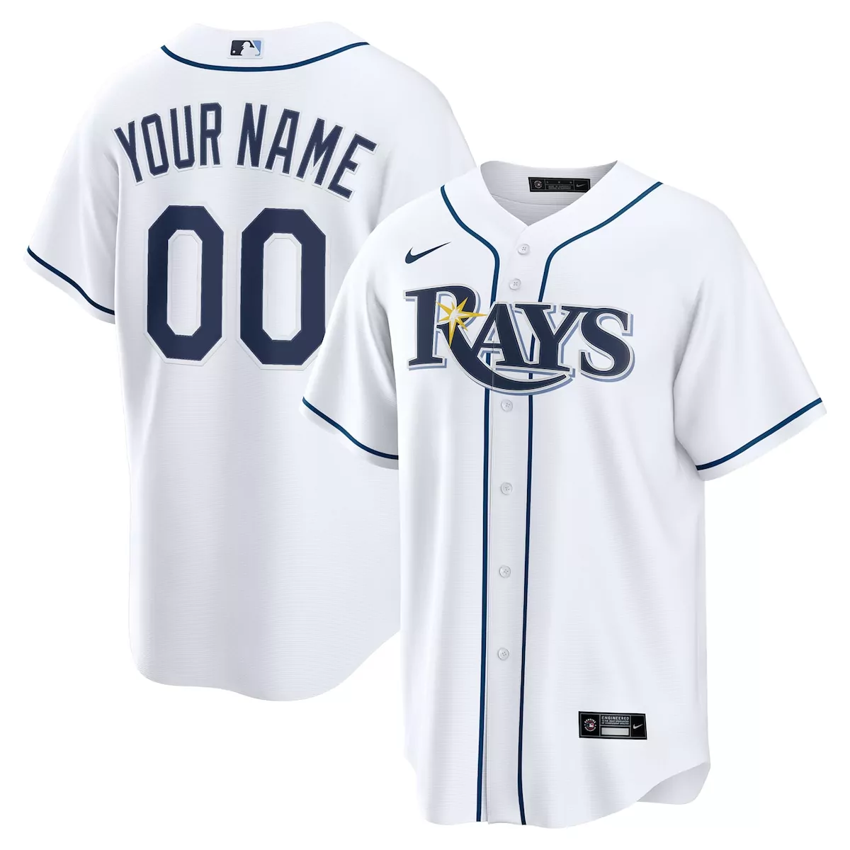 tampa bay rays white home custom jersey