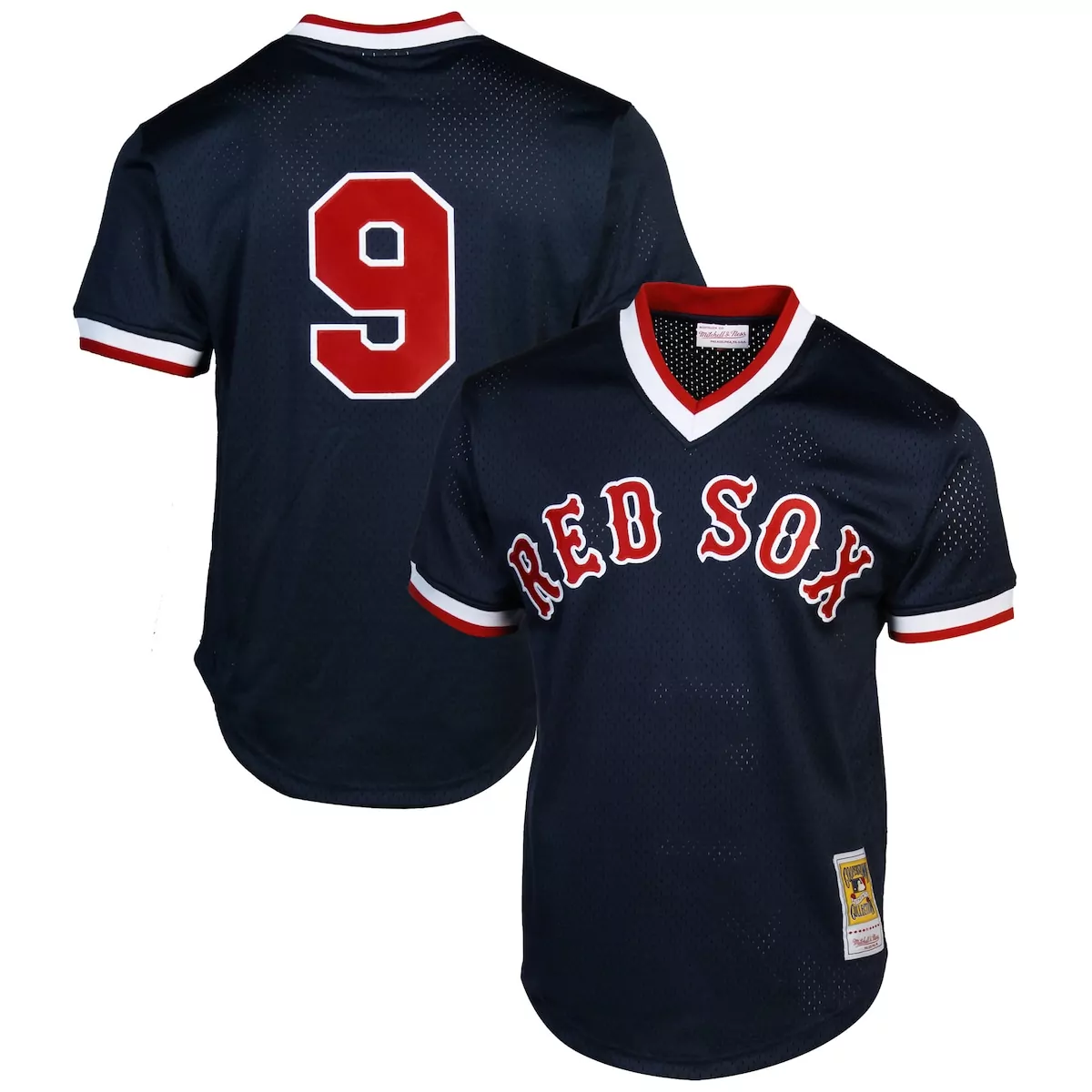 boston red sox ted williams navy cooperstown collection big tall mesh batting practice jersey
