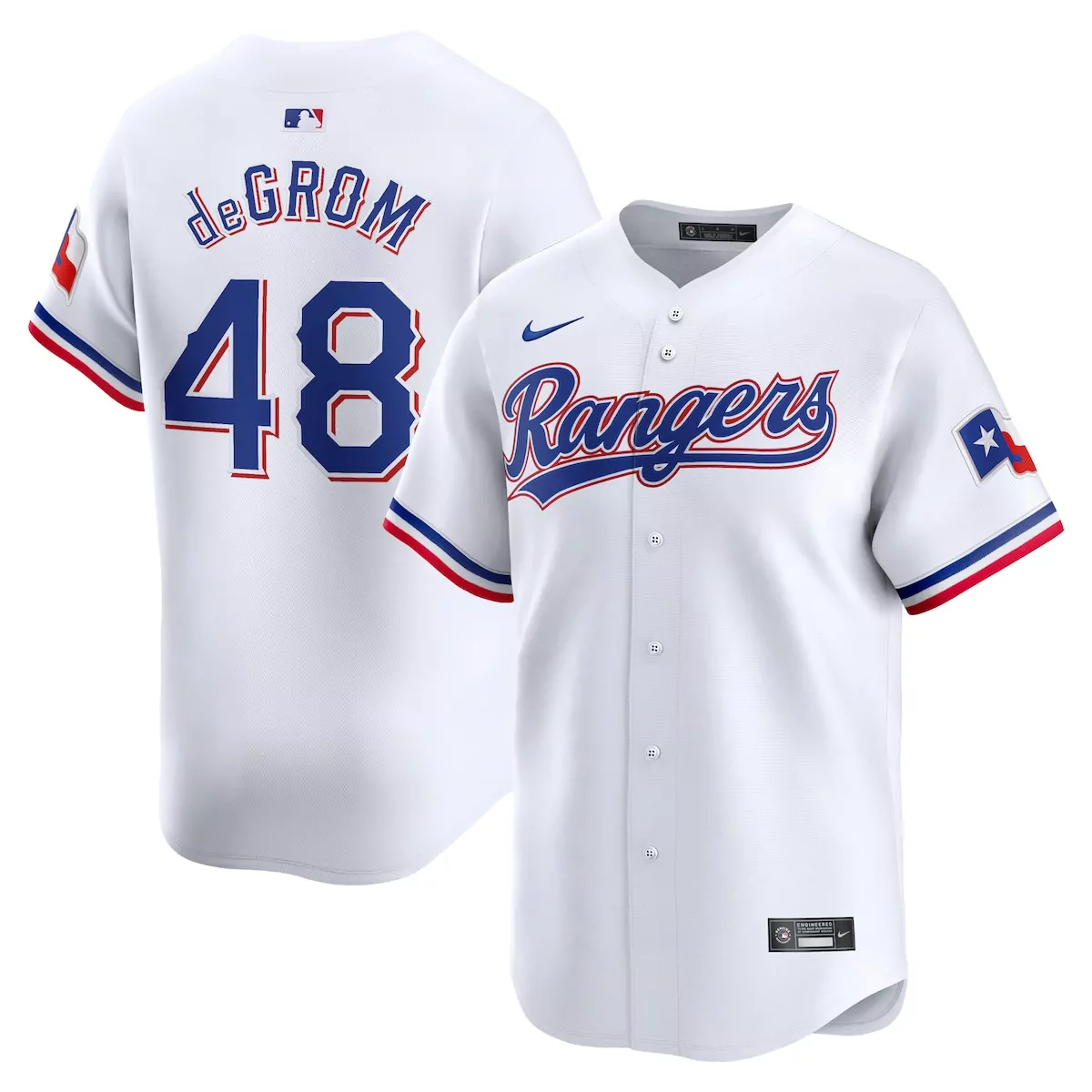 texas rangers jacob degrom white home limited player jersey py7