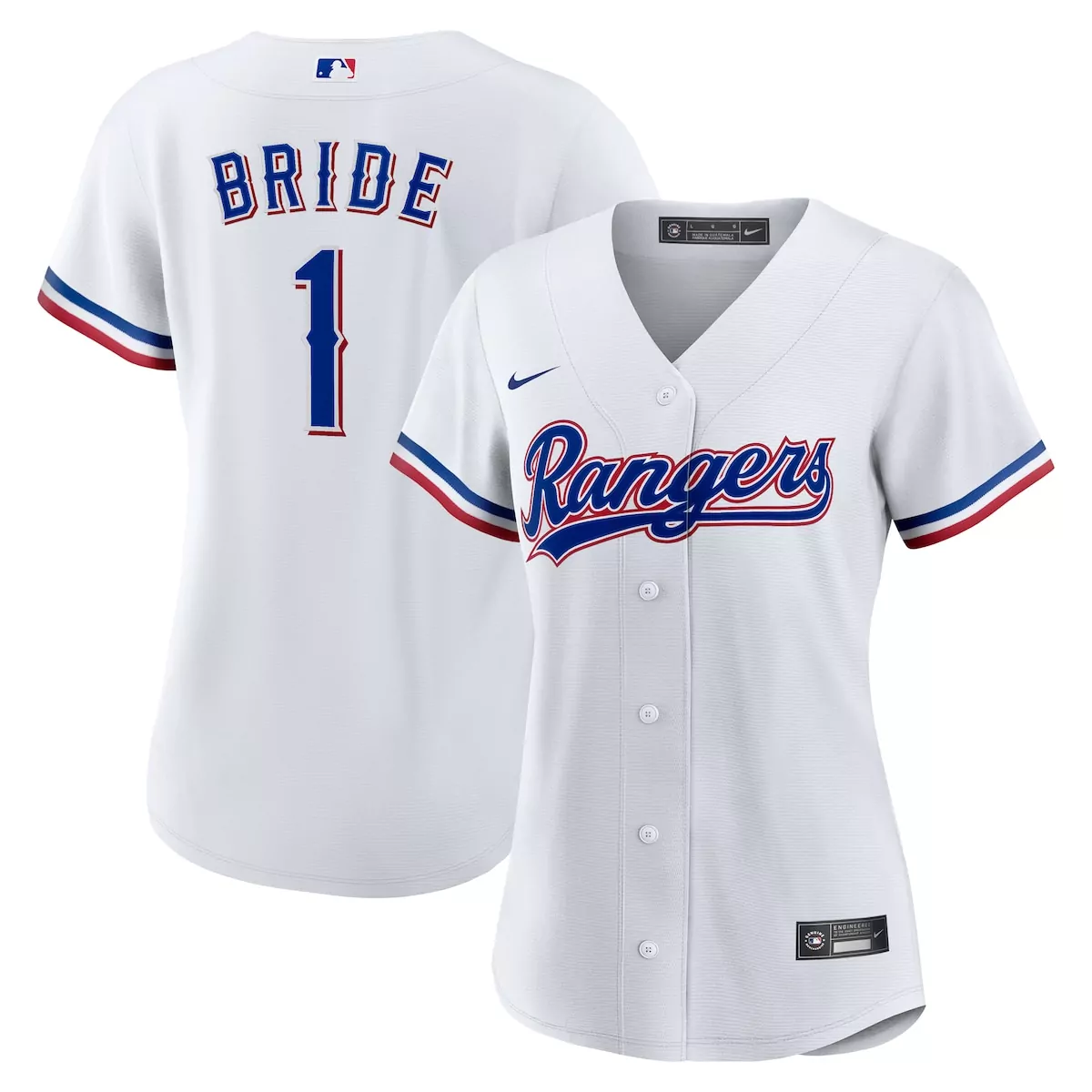 texas rangers white 1 bride home jersey