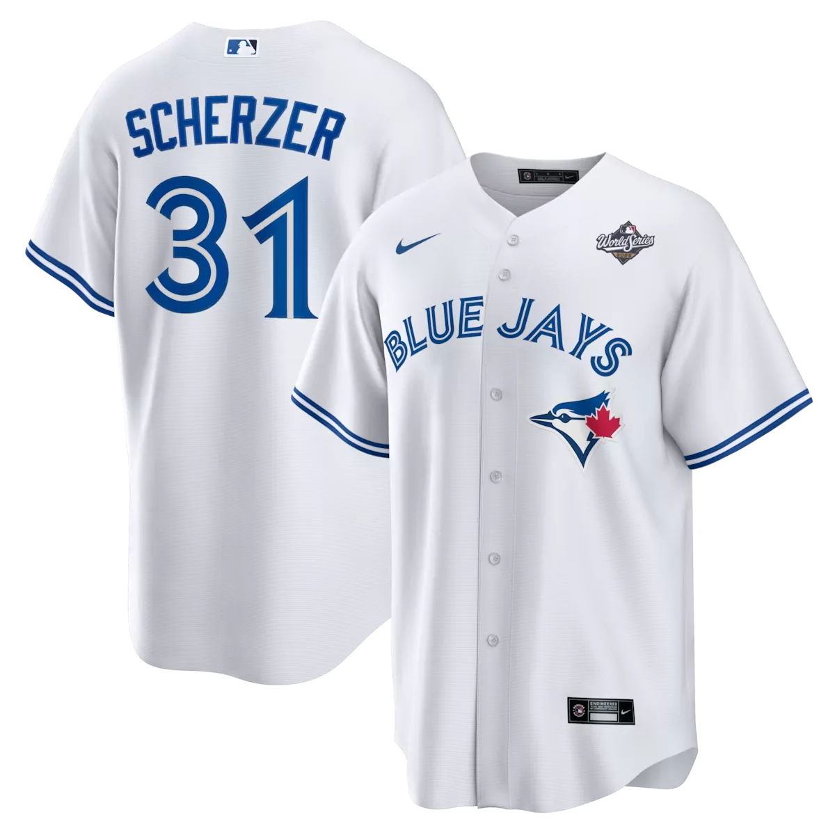 toronto blue jays max scherzer white 2025 world series home player jersey bom