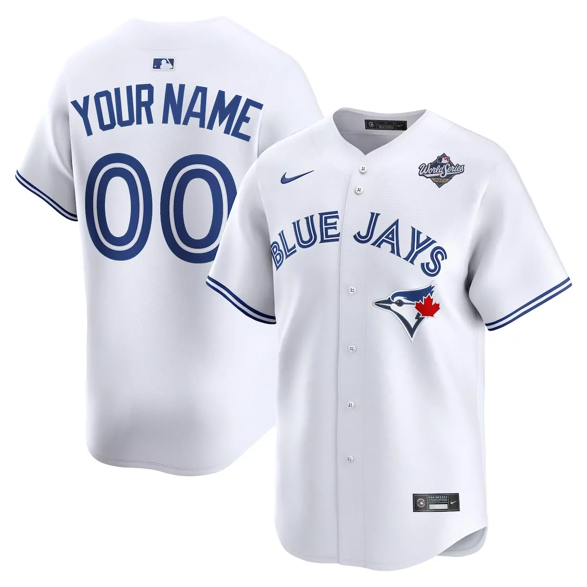 toronto blue jays white 2025 world series home limited custom jersey