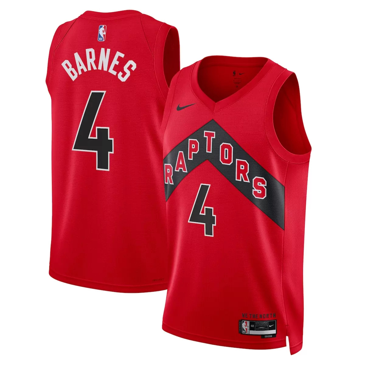 toronto raptors icon edition jersey red scottie barnes unisex