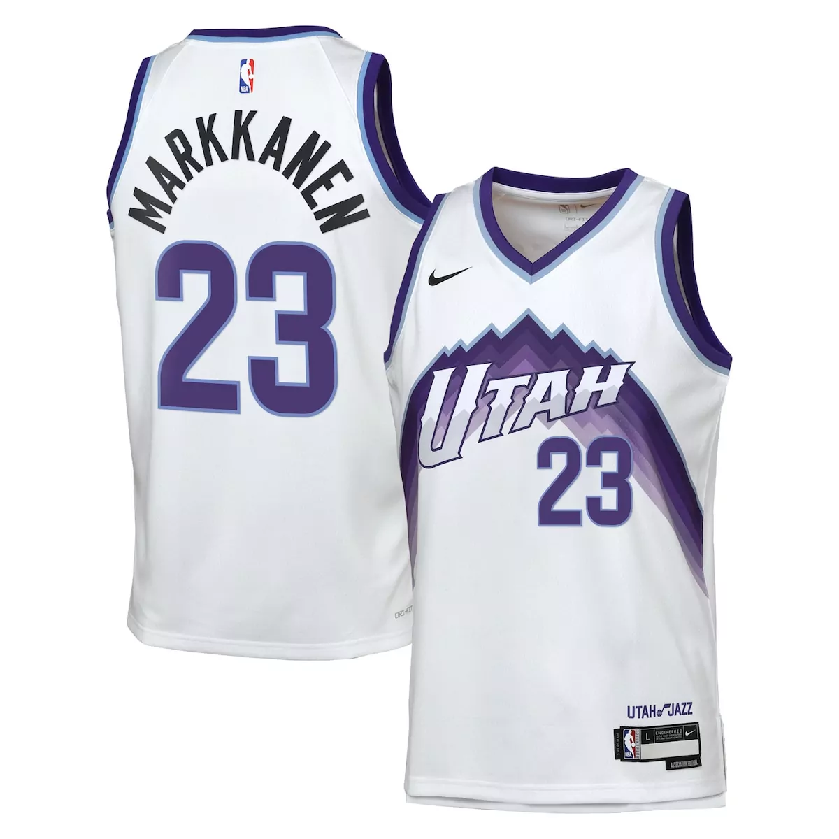 utah jazz association edition jersey white lauri markkanen