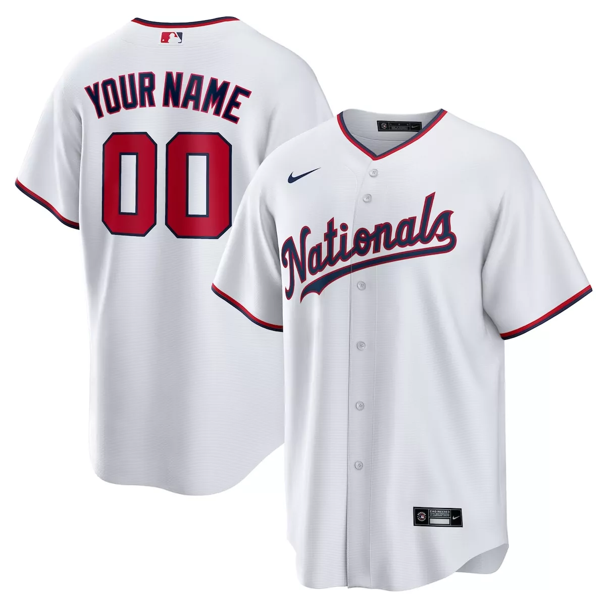 washington nationals white custom jersey