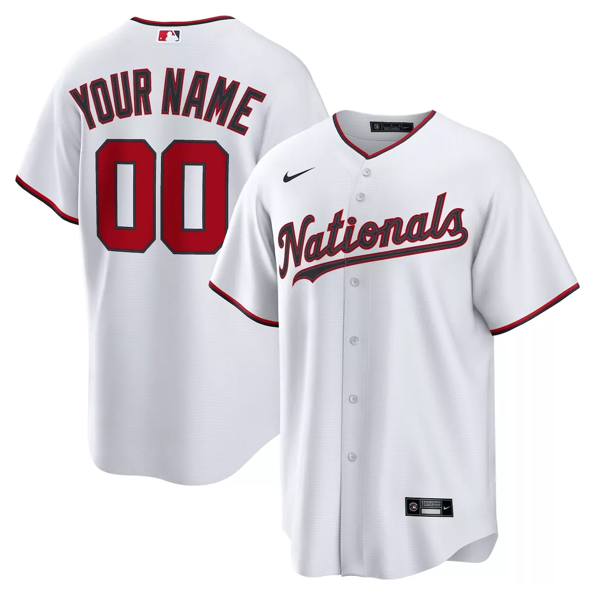 washington nationals white home custom 2 0 jersey