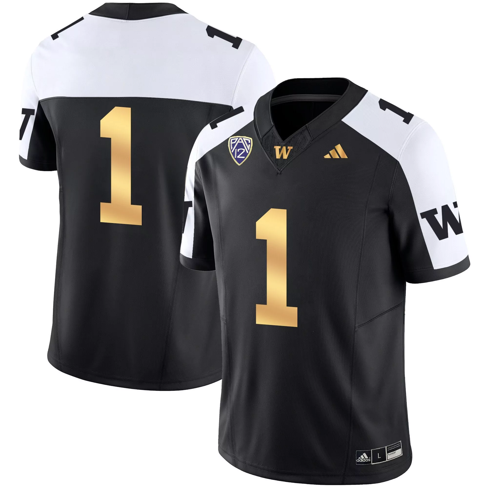 1 team black alternate mens washington huskies 2024 vapor limited jersey all stitched