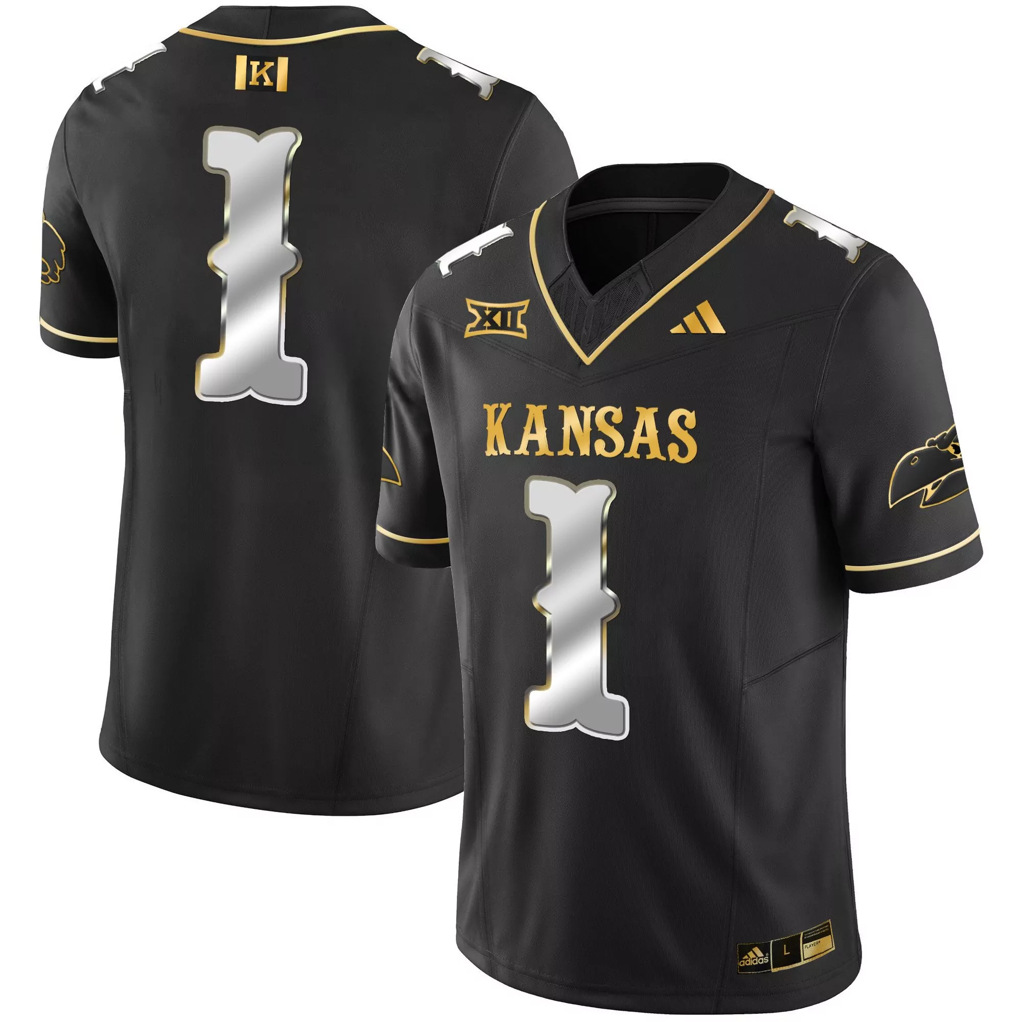 1 team black limited mens kansas jayhawks blackhawk gold vapor jersey all stitched
