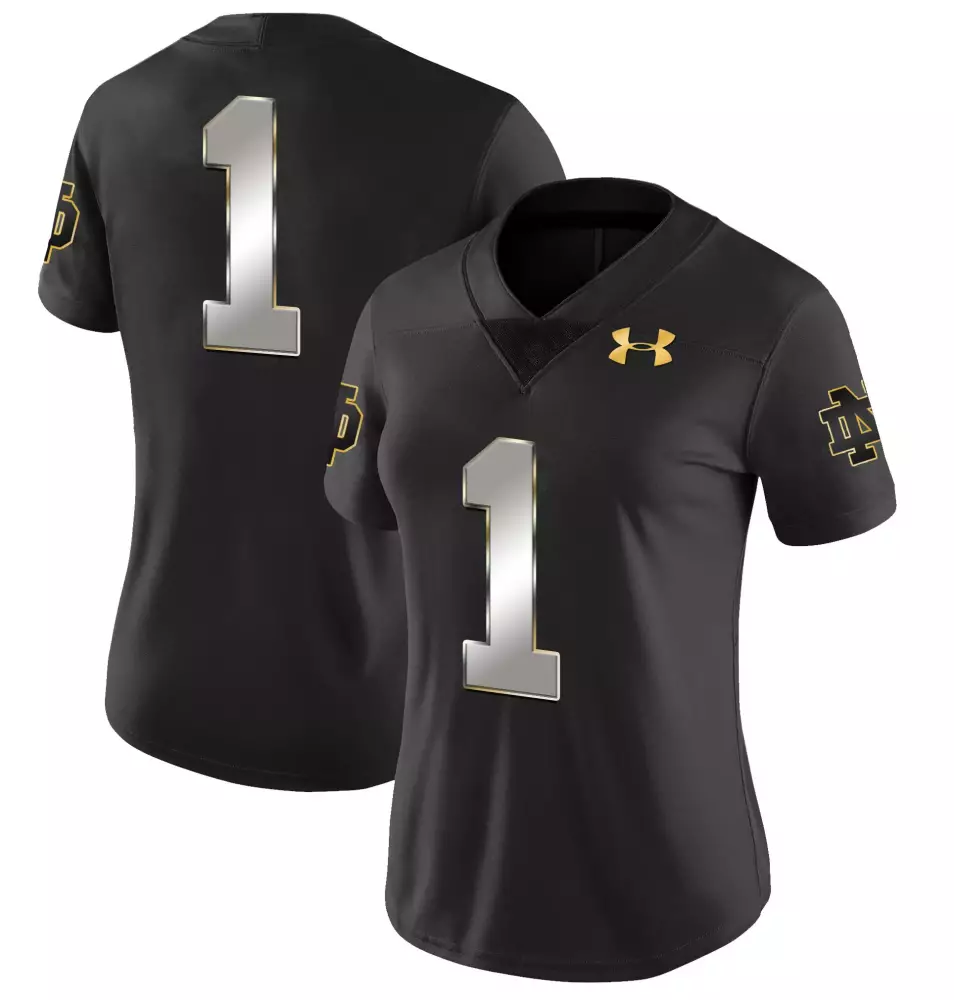 1 team black limited mens notre dame fighting irish gold vapor limited jersey all stitched
