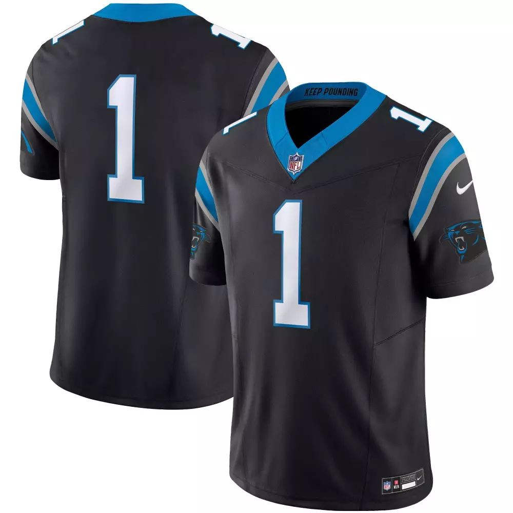1 team black alternate mens carolina panthers vapor limited jersey all stitched
