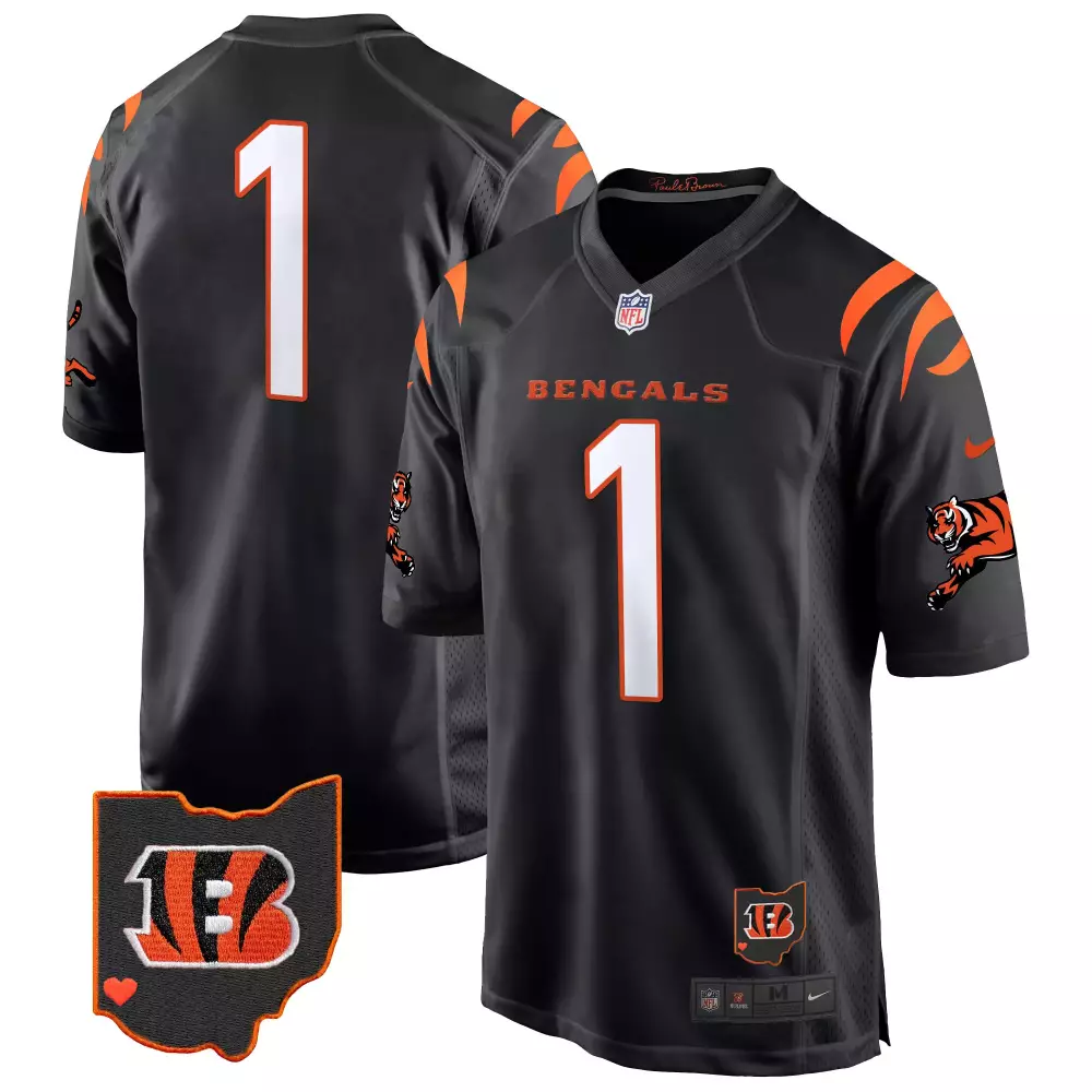 Cincinnati Bengals 2024 Men's Black Game Jersey | All Stitched Fan Gear | For Men, Women & Youth