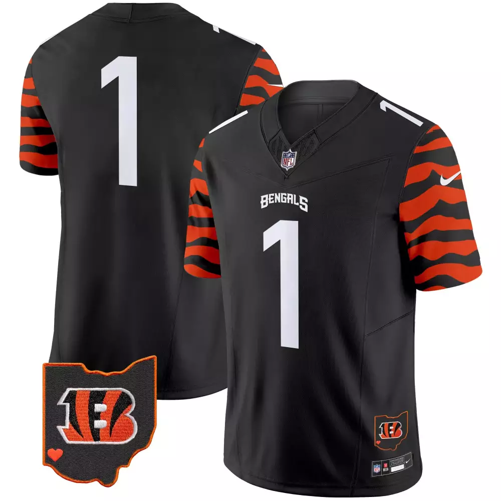 Cincinnati Bengals Men's Black Stitched Jersey 2024 Joe Mixon Name Patch | Premium Fan Gear for Game Day | For Men, Women & Youth