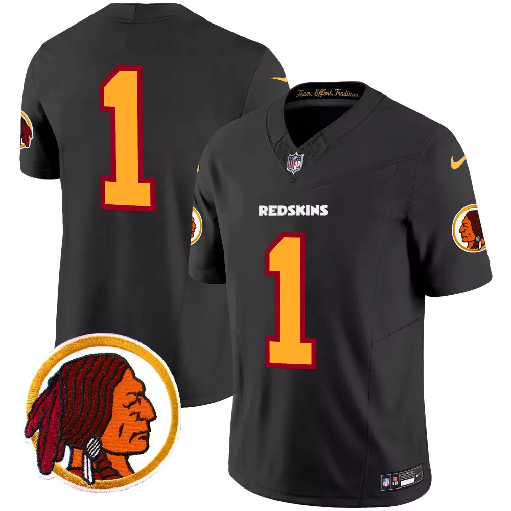 1 team black mens washington redskins throwback vapor limited jersey v2 all stitched