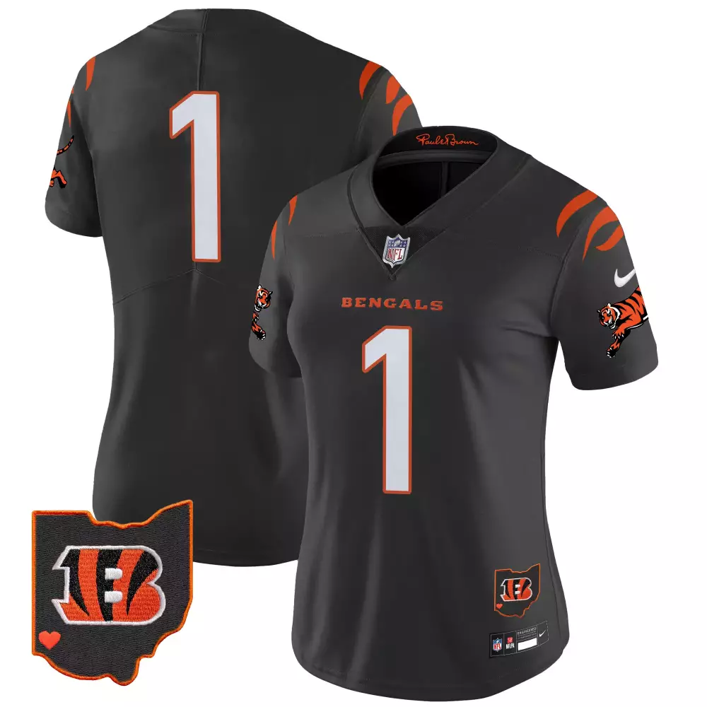 Cincinnati Bengals 2024 Women's Black Gold Vapor Limited Jersey | All Stitched Fan Gear | For Men, Women & Youth