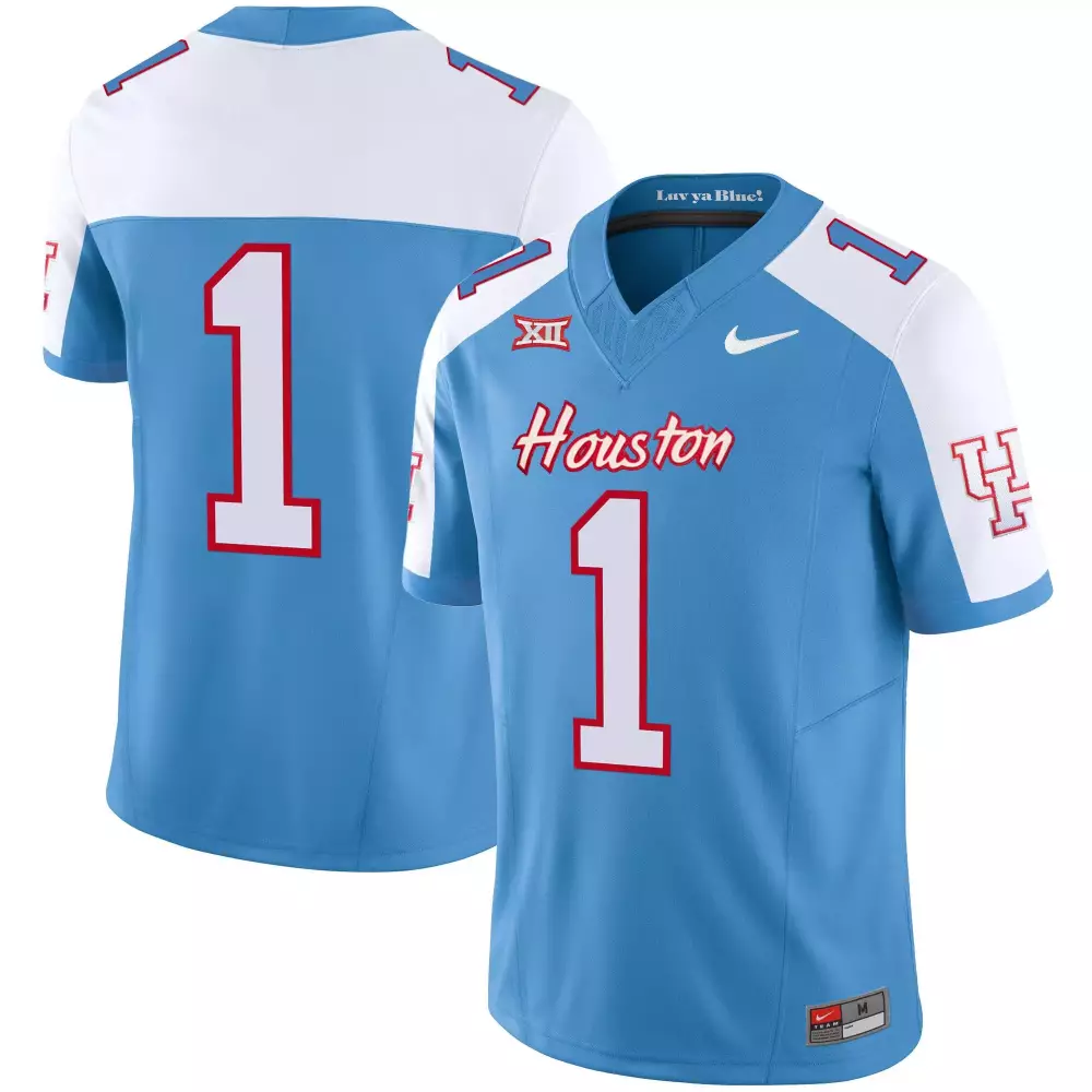 1 team blue alternate mens houston cougars 2023 oilers inspired vapor jersey v2 all stitched