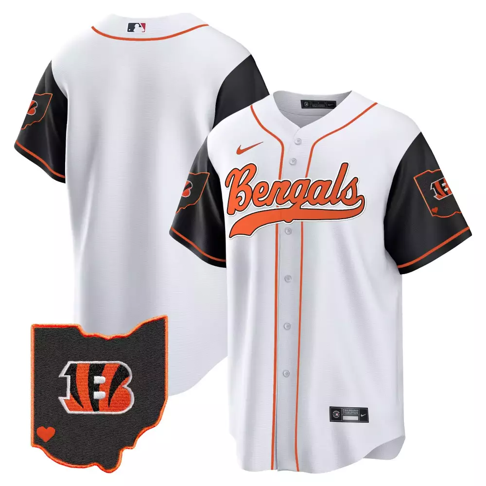 Cincinnati Bengals Men's Color Rush Ohio Patch Baseball Jersey | All Stitched Fan Gear | For Men, Women & Youth